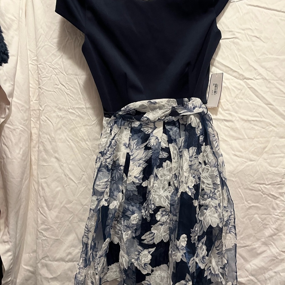 Elegant Black and White Floral Dress